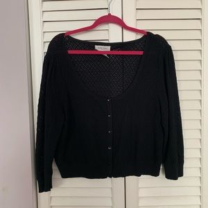 Nine West Open Weave Cropped Cardigan